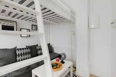 Coin salon dans l'établissement Cosy Apartement in heart of Batignolles