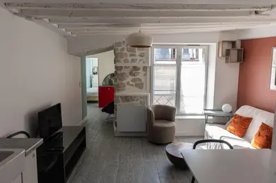 Télévision ou salle de divertissement dans l'établissement Cozy apartment in Le Marais