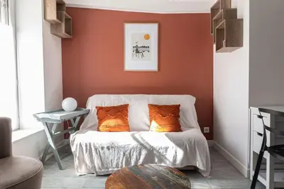 Un ou plusieurs lits dans un hébergement de l'établissement Cozy apartment in Le Marais