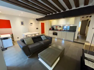 Cuisine ou kitchenette dans l'établissement Appartement design au cœur du Marais