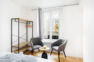 Coin salon dans l'établissement Center Paris République Appartment