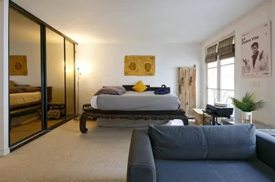 Un ou plusieurs lits dans un hébergement de l'établissement Appartement Cosy au Coeur du marais, Paris !
