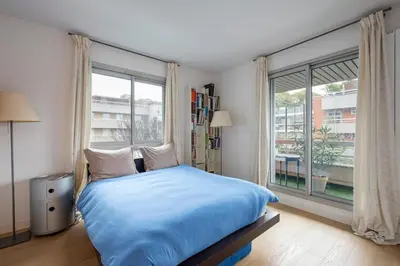 Un ou plusieurs lits dans un hébergement de l'établissement Elegant 100m2 apartment