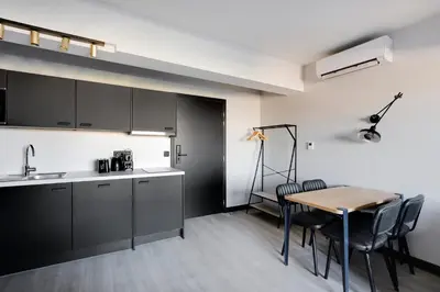 Cuisine ou kitchenette dans l'établissement North Paris Suite