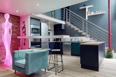 Cuisine ou kitchenette dans l'établissement Loft cosy
