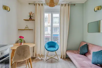 Coin salon dans l'établissement Apartment in Paris 17th District