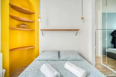 Un ou plusieurs lits dans un hébergement de l'établissement Apartment in Paris 17th District