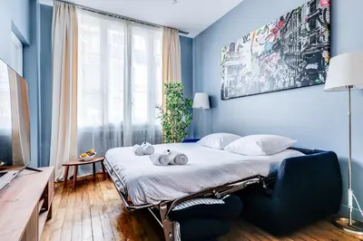 Un ou plusieurs lits dans un hébergement de l'établissement Buttes-Chaumont - Fully-Equipped