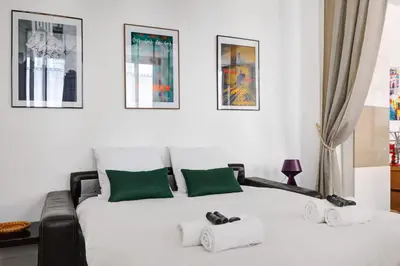 Un ou plusieurs lits dans un hébergement de l'établissement Apartment in le marais