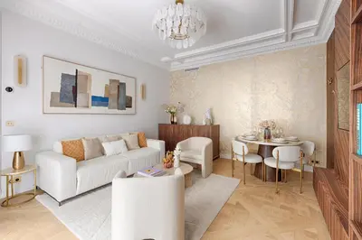 Coin salon dans l'établissement Serviced Apartment - 6 Guests - Champs-Élysées