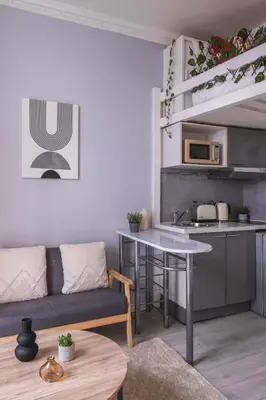 Cuisine ou kitchenette dans l'établissement Charmant studio au cœur du 16ᵉ