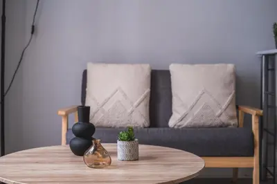 Coin salon dans l'établissement Charmant studio au cœur du 16ᵉ
