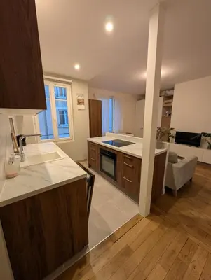 Un ou plusieurs lits dans un hébergement de l'établissement Appartment T2 Asnières Gare