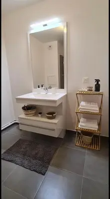Salle de bains dans l'établissement Le Central - Bel appartement lumineux proche Paris