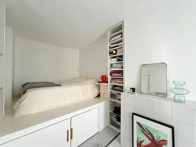 Un ou plusieurs lits dans un hébergement de l'établissement cosy design apartment Paris