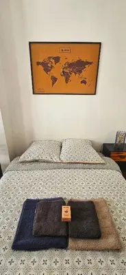 Un ou plusieurs lits dans un hébergement de l'établissement Lovely flat Abbesses center - Paris Montmartre