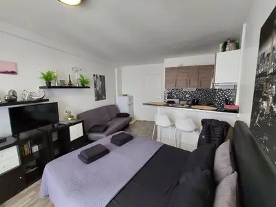 Cuisine ou kitchenette dans l'établissement Apartment Louvre