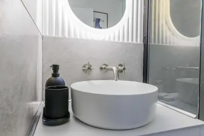 Salle de bains dans l'établissement Cozy studio for 2 people - Place de la République