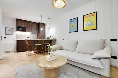 Coin salon dans l'établissement Appartement de luxe à Boulogne