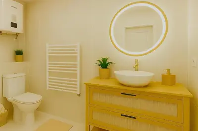 Salle de bains dans l'établissement Charming getaway in Le MARAIS - OBERKAMPF working & living