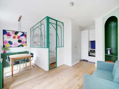 Coin salon dans l'établissement Charming flat 1BDR 2P - Ternes NIEL