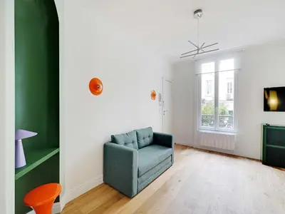Coin salon dans l'établissement Charming flat 1BDR 2P - Ternes NIEL