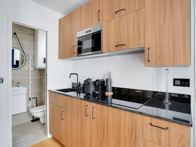 Cuisine ou kitchenette dans l'établissement Cozy Studio - 2P - Montparnasse Luxembourg