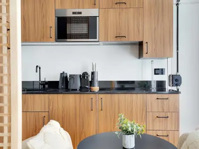 Cuisine ou kitchenette dans l'établissement Cozy Studio - 2P - Montparnasse Luxembourg