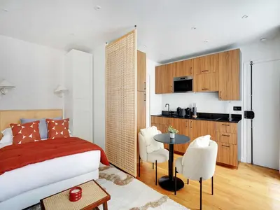 Cuisine ou kitchenette dans l'établissement Cozy Studio - 2P - Montparnasse Luxembourg