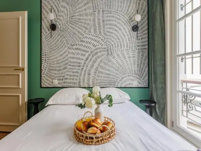 Un ou plusieurs lits dans un hébergement de l'établissement Charming apartment - 2BDR 4P - St Germain des Prés