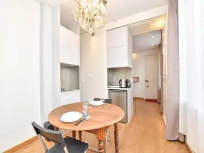 Cuisine ou kitchenette dans l'établissement Perle rare Triangle d'Or Great Studio with Terrace - BAIL MOBILITE