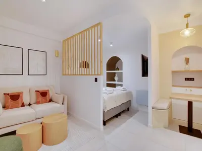Un ou plusieurs lits dans un hébergement de l'établissement Lovely studio 2P - PASSY - Mobility Lease