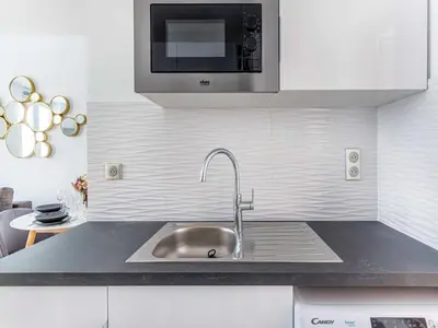 Cuisine ou kitchenette dans l'établissement Charming flat -1BDR 2P- Batignolles