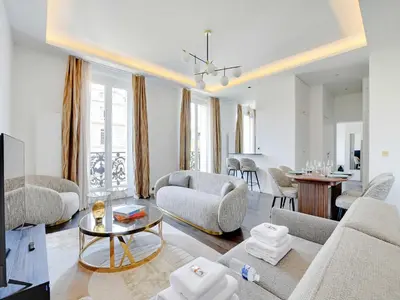 Coin salon dans l'établissement Magnificent apartment - 1BD 4P - Trocadero