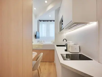Cuisine ou kitchenette dans l'établissement Cosy studio 2P- TROCADERO EIFFEL TOWER