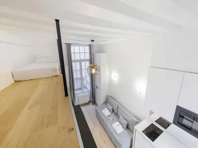Un ou plusieurs lits dans un hébergement de l'établissement Cosy studio - Sentier Les Halles - Mobility lease