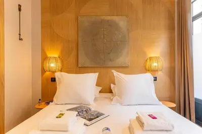 Un ou plusieurs lits dans un hébergement de l'établissement Magnifique apartment 2BR 6P Gare du Nord