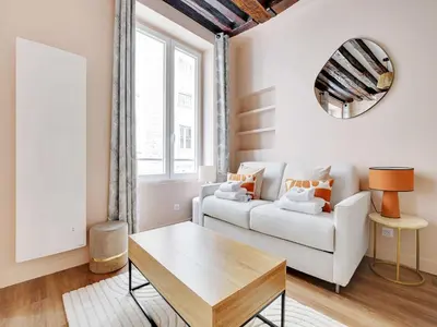 Coin salon dans l'établissement Charming studio- 2P- Le Marais