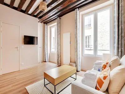 Télévision ou salle de divertissement dans l'établissement Charming studio- 2P- Le Marais