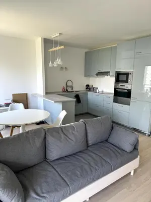 Cuisine ou kitchenette dans l'établissement Appartement calme et lumineux avec 2 chambres et un parking