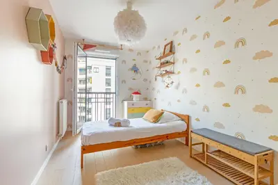 Un ou plusieurs lits dans un hébergement de l'établissement La Casita Mexicana - Kids Friendly by So Homy- 3 Bed Room - 6 PAX