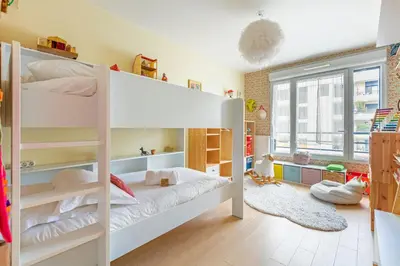 Un ou plusieurs lits dans un hébergement de l'établissement La Casita Mexicana - Kids Friendly by So Homy- 3 Bed Room - 6 PAX