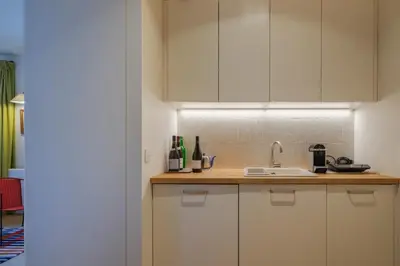 Cuisine ou kitchenette dans l'établissement Paris St Germain Loft residence
