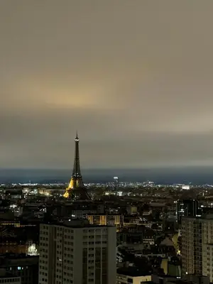 Vue générale sur Paris ou vue de la ville depuis le séjour chez l'habitant