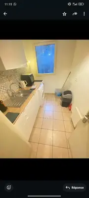 Cuisine ou kitchenette dans l'établissement Spacieux 2 pièces avec place de parking , la Villette