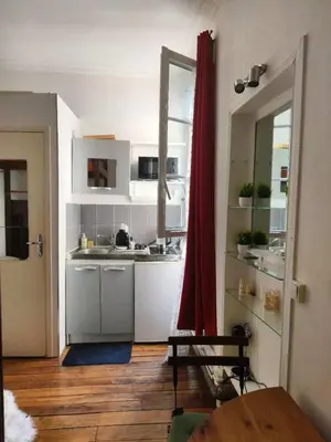 Cuisine ou kitchenette dans l'établissement cosy appartement next to Louvre