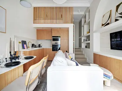 Cuisine ou kitchenette dans l'établissement Sublim Apartement Center of Paris Montmartre