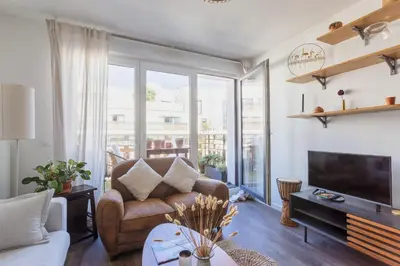 Coin salon dans l'établissement Saint-Ouen - Simone Veil 1bdr by B'Your Home