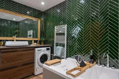 Salle de bains dans l'établissement Charming house with a hot tub