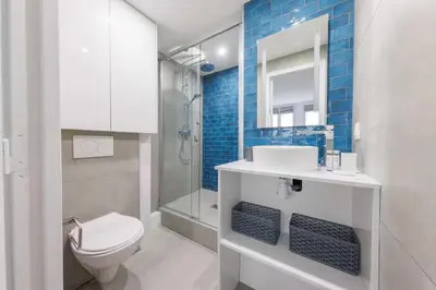 Salle de bains dans l'établissement Suite-appartement 4stars pour 6 à 10 min du Marais
